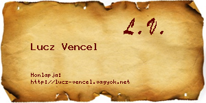 Lucz Vencel névjegykártya